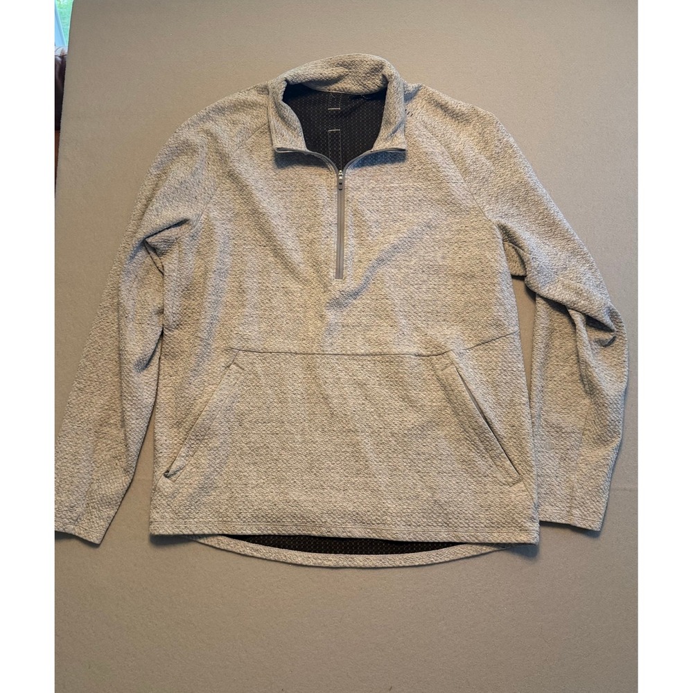 Lululemon At Ease Half-Zip Pullover Heathered Melody Light Grey Mens Sz Large